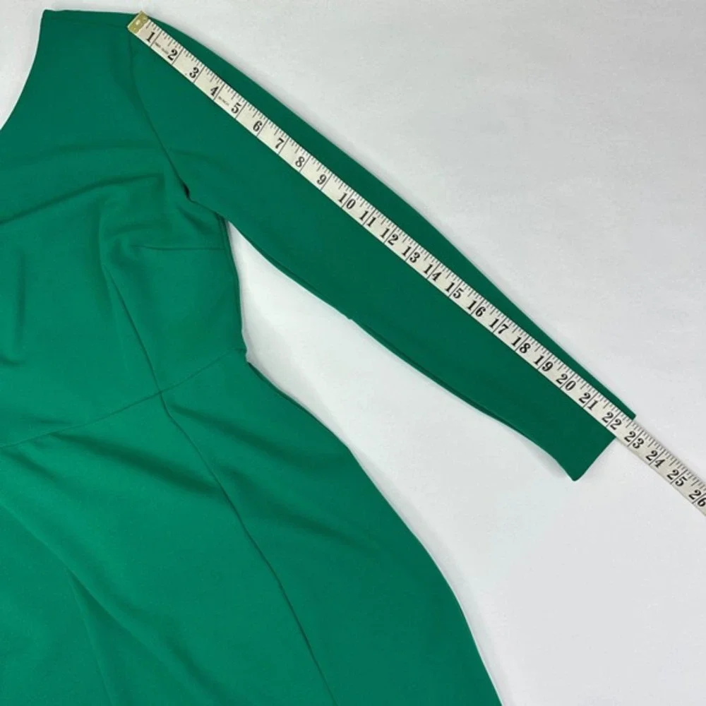 Donna‎ Morgan One Shoulder Midi Emerald Green Front Slit Party Dress Size 2